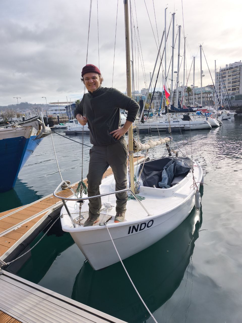 Costa on his boat in Vigo, Spain